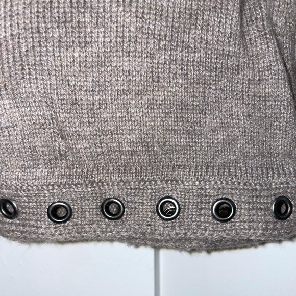 Cashmere wool hooded cardigan with gunmetal hardwood - Picture 3 of 6
